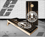 Second Amendment American Flag Burnt Wood Cornhole Boards