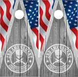Second Amendment Skull Triangle Cornhole Wrap