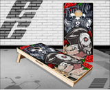 See Speak Hear No Evil Skull Rose Gentleman Cornhole Boards