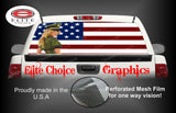 Sexy Military Girl American Flag Rear Window Wrap
