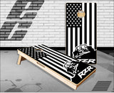Side by Side Flag Cornhole Boards