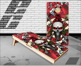 Skull Roses Cornhole Boards