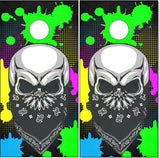 Skull Splatter UV Direct Print Cornhole Tops