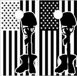 Soldier Cross American Flag Cornhole Wrap