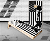 Soldier Cross American Flag Cornhole Boards