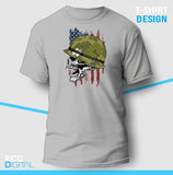 Soldier Skull American Flag Unisex T-Shirt