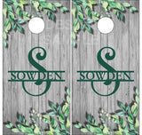 Split Letter Wood Cornhole Wrap