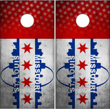 St Louis Missouri Grunge Flag UV Direct Print Cornhole Tops