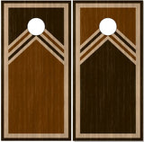 Stained Chevron Wood Cornhole Wrap