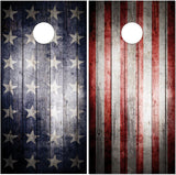 Stars And Bars Flag Wood Cornhole Wrap