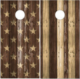 Stars And Bars Stained UV Direct Print Cornhole Tops