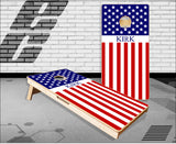 Stars and Stripes Name Cornhole Boards
