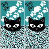 Stay Wild Cat Print Cornhole Wrap