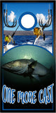 Stripper Bass Fish One More Cast Cornhole Wrap