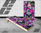 Sugar Skull Pink Cornhole Boards