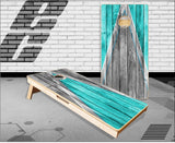 Teal Beach Wood Cornhole Boards