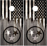 Tennessee Flag Black Cornhole Wrap