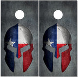 Texas Molon Labe Helmet Cornhole Wrap