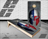 Texas Molon Labe Helmet Cornhole Boards