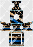 Thin Blue Line Burnt Wood UV Printed Airmail Box