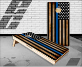 Thin Blue Line Burnt Cornhole Boards