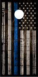 Thin Blue Line Flag Wood UV Direct Print Cornhole Tops