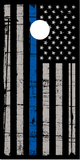 Thin Blue Line Flag UV Direct Print Cornhole Tops