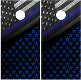 Thin Blue Line Stars UV Direct Print Cornhole Tops
