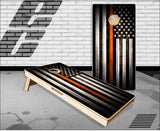 Thin Orange Line Wood Cornhole Boards