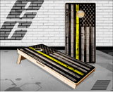 Thin Yellow Line Flag Wood Cornhole Boards
