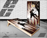 Tree Climber American Flag Cornhole Boards