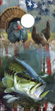 Turkey Bass Hunting Flag Cornhole Wrap