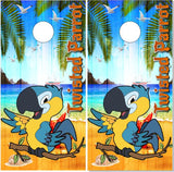 Twisted Parrot Beach UV Direct Print Cornhole Tops
