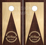 Two Tone Wood Family Name Cornhole Wrap