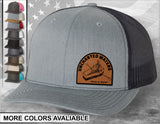 Uncharted Waters Laser Engraved Leather Patch Trucker Hat
