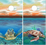 Underwater Sea Turtle Cornhole Wrap