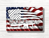 United We Stand Flag Gun Wood Print