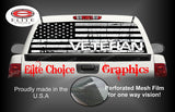Veteran Distressed Flag White Rear Window Wrap