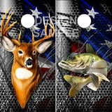 Walleye Deer American Blades Cornhole Wrap