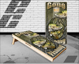 Walleye Fish Gone Fishing Camo Cornhole Boards