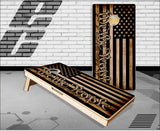 We The People Burnt Flag Cornhole Boards