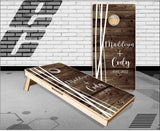 Wedding Date Wood Vines Cornhole Boards