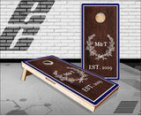 Wedding Floral Wreath Cornhole Boards