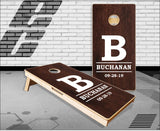 Wedding Letter Dark Wood Cornhole Boards