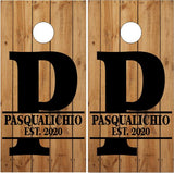 Wedding Letter Wood Est UV Direct Print Cornhole Tops