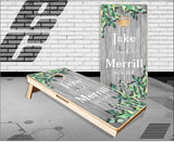 Wedding Name Floral Wood Cornhole Boards