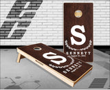 Wedding Wood Dark Letter Cornhole Boards