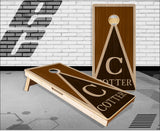 Wedding Wood Stained Look Cornhole Boards