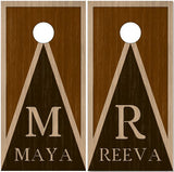 Wedding Wood Stained Wood UV Direct Print Cornhole Tops