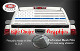 White Distressed Thin Blue Line Flag Rear Window Wrap